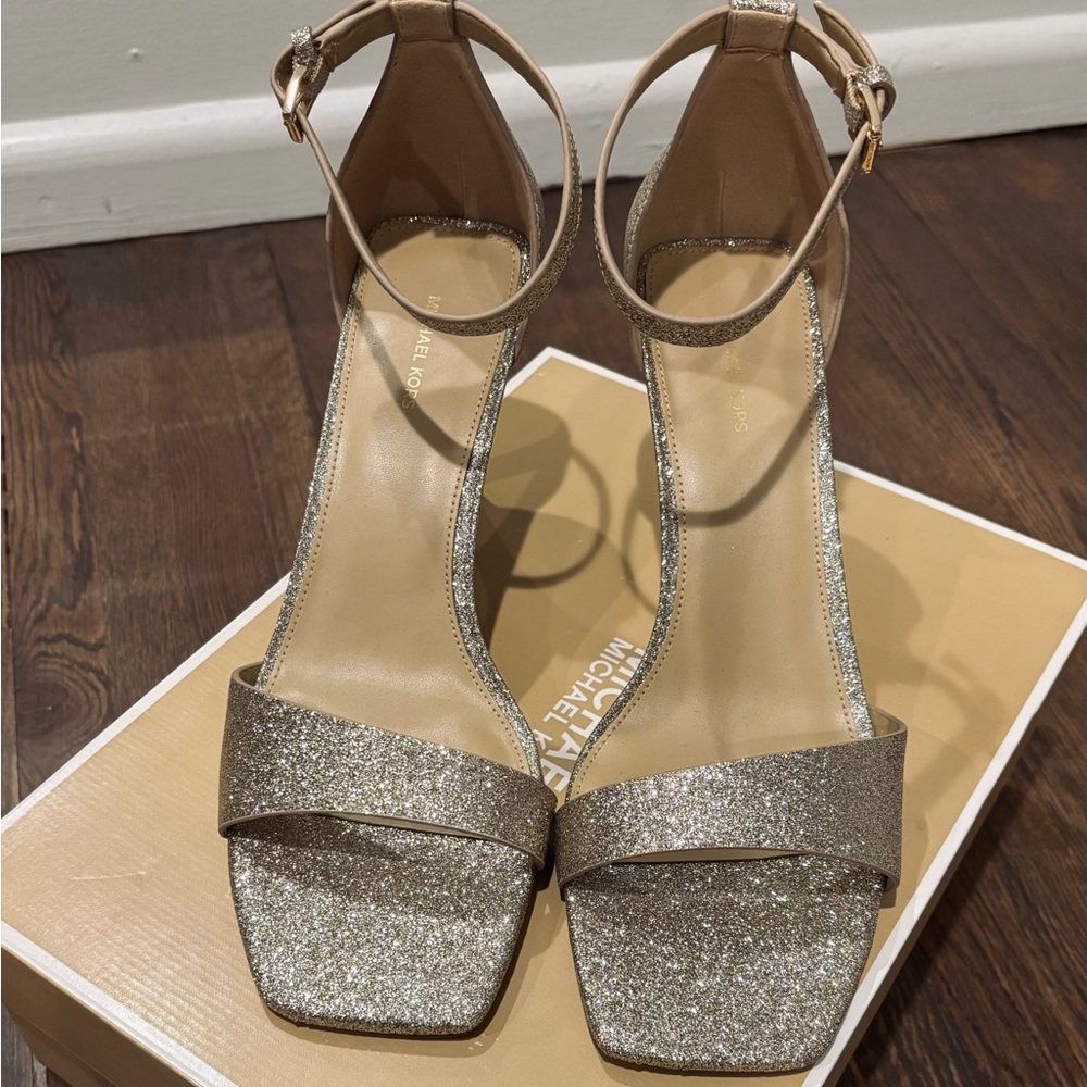 MICHAEL Michael Kors Jaida Ankle-Strap Leather Sandals (Brand new, never worn)
